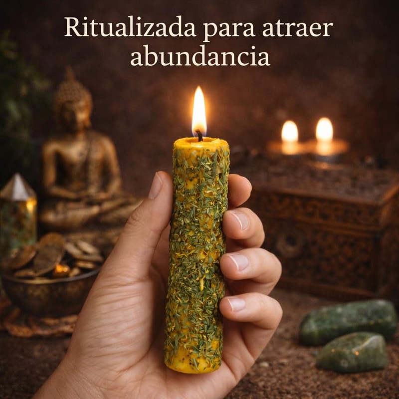 Candele di miele e ruda, cera d'api naturale, manifestazione, rituali