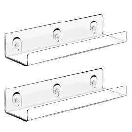 Jiepai Acrylic Shower Caddy Shelves 2 Pack Adhesive Bathroom Storage Organizer, Home...