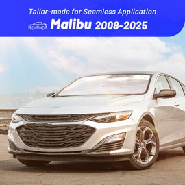 Windshield Sun Shade for Malibu, Custom Fit Foldable Umbrella Sunshade with 360° Rotating Shaft, Front Window Shade for UV & Heat Protection, Easy Storage Car Sun Shields