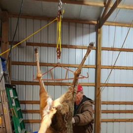 Atflbox Game Hoist Gambrel with 700LB Capacity Deer Hanger and Elk Dual Pulley Hoist Lift System, Hunting Game Hanging Kit for Deer Butcher and Skinning, Deer Hunting Accessories Gifts for Men