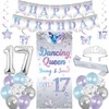 Holkcog Happy 17th Birthday Decorations for Girl, Silve Dancing Queen
