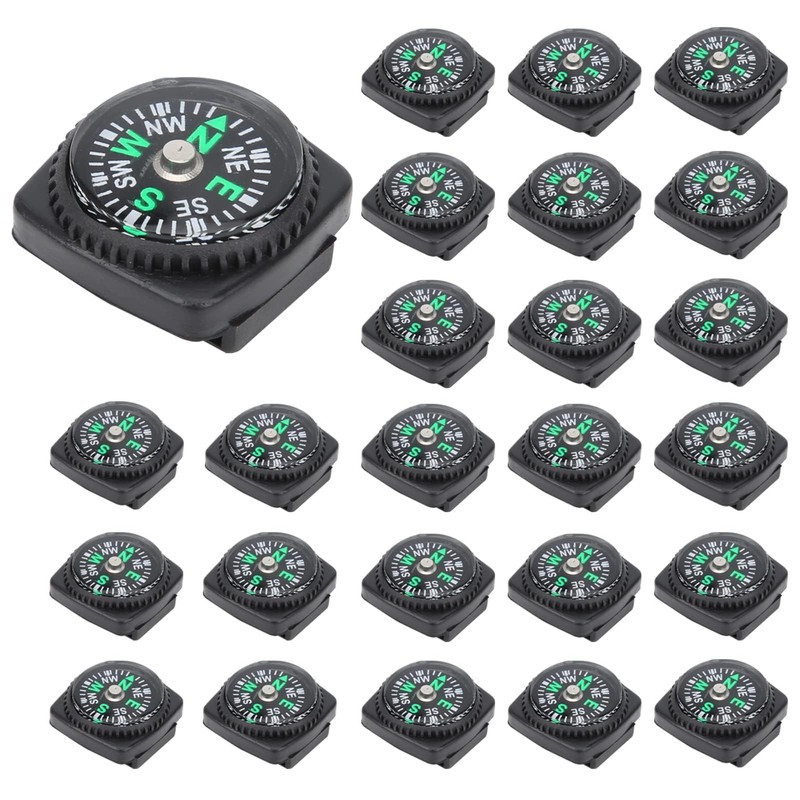 25PCS Button Compass Survival, Watch Band Compass, Mini Compass, Watch