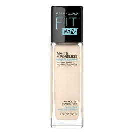 Maybelline Base Maquillaje Líquida Fit Me Matte Creamy Beige,12 gr, matifica, control brillo 16h, minimiza poros