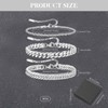Ruispeed Set of 3 Stainless Steel Men's Bracelets Cuban Chain