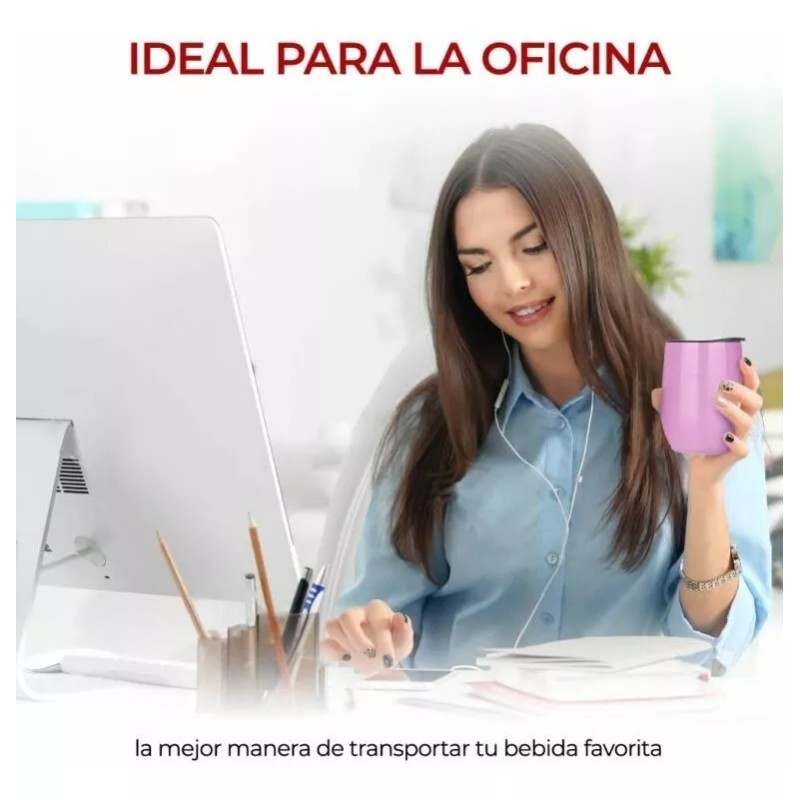 EG Vaso Térmico Portátil Con Tapa Sellable De Acero Inoxidable