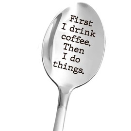 Engraved Stainless Steel Coffee Spoon - Unique Coffee Lovers Gift