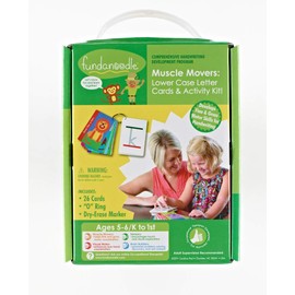 Fundanoodle Muscle Movers Lower Case Letter Cards and Activity Kit, Ages 5-6/K to First Grade (15282)