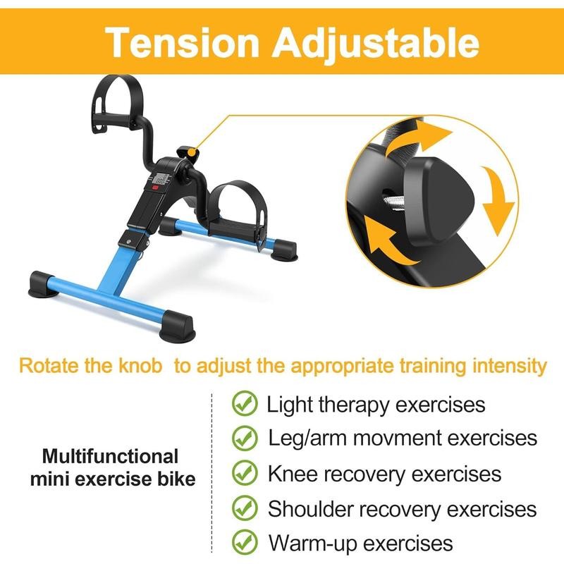 Folding Exercise Bike Pedal Exerciser Portable Desk Bike with LCD