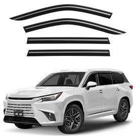 GrandWheel Co Smoke Tinted Tape-On Side Window Vent Visor Deflectors Rain Guards Compatible with Lexus TX 2024-2025 - 4pcs. GW0812
