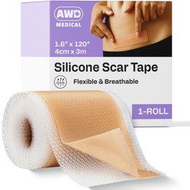 Silicone Scar Sheets for Breast - Reusable Medical Grade Scar Tape for Surgical Scars, C-Section, Face - Waterproof Silicone Strips, Patches for Scar Healing and Removal - Cut to Fit 120 inch Roll