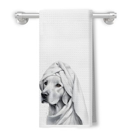 XUNLURY Golden Retriever Gifts Bathroom Towels, Golden Retriever Gifts for Women, Golden Retriever Decor Hand Towels, Golden Retriever Hand Towels for Bathroom, Dog Bathroom Decor, 16x24 Inch