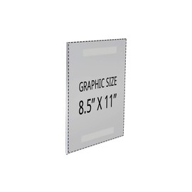 Azar Displays 122021 Self Adhesive Clear Acrylic Wall Sign Holder Frame 8.5" W x 11" H- Portrait/Vertical, 10-Pack