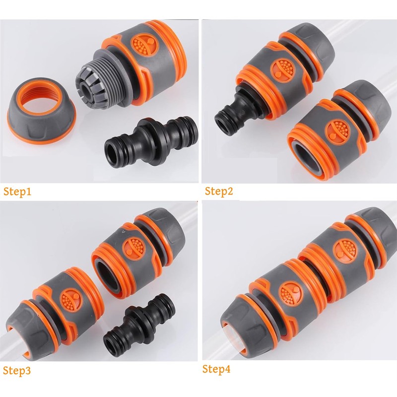 YUEHNEOM Hose Coupling 2 Pieces End Quick Connector Double Male