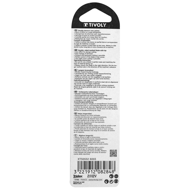 Tivoly XT505526003 Jigsaw Blades, Grey, Set of 2