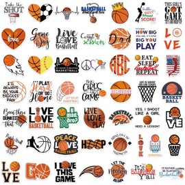 100 Pieces Basketball Stickers for Water Bottle Cute Basketball Gifts Sports Stickers for Kids Teens Adults, Basketball Party Favor