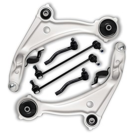 Chassora 6PC Front Lower Control Arm with Ball Joint Sway Bar End Link Tie Rod Compatible with Nissan 2007 2008 2009 2010 2011 2012 2013 Altima K620195 K620196 K750094 K750095 ES800358 ES800357