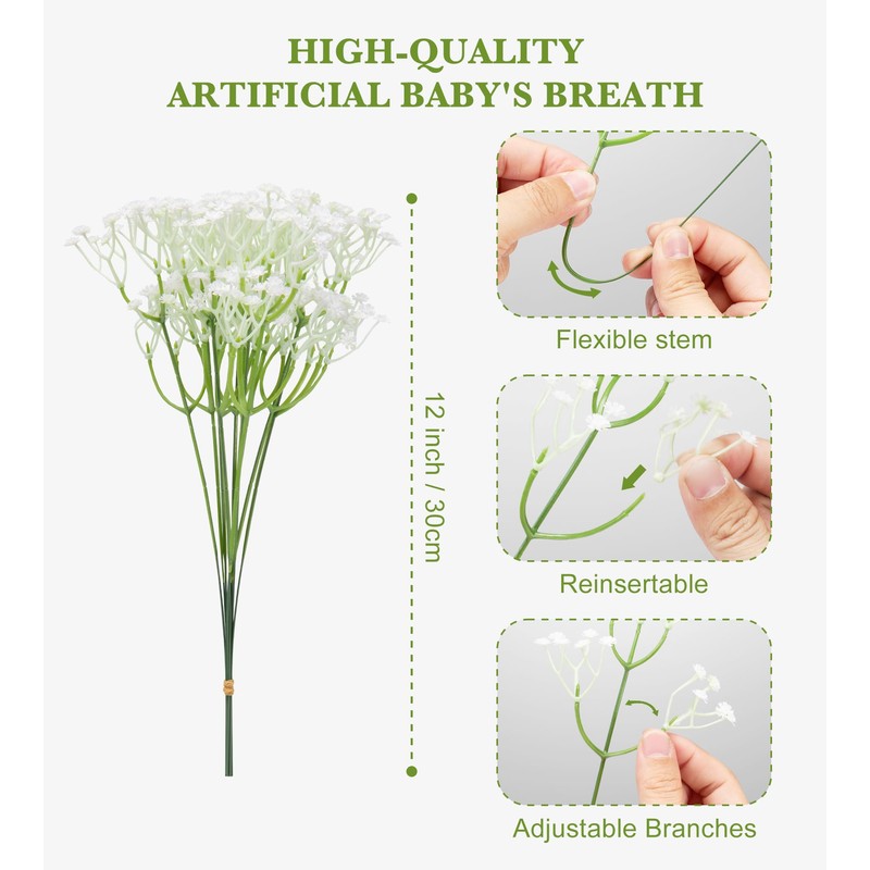 250Pcs Babys Breath Artificial Flowers Bulk-Fake Babys Breath Flowers