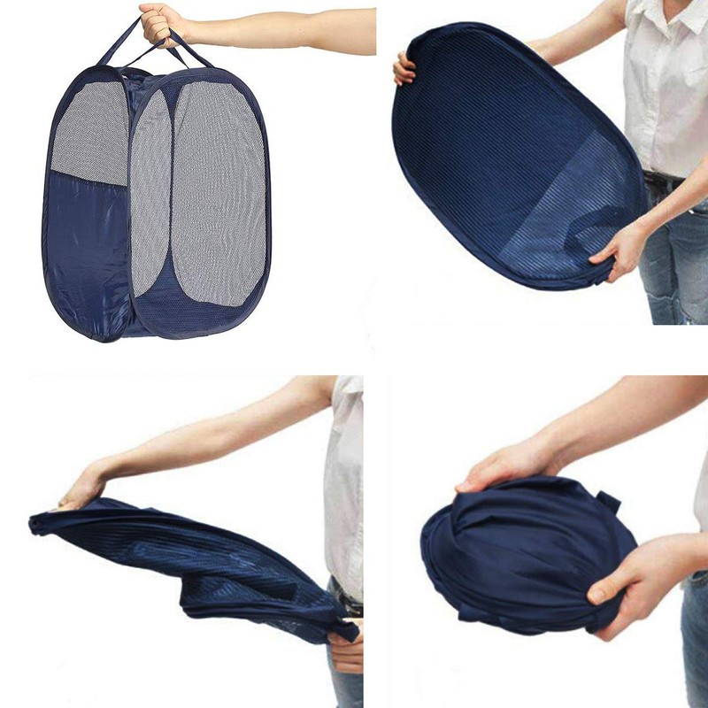 BENJUNC 2 pop-up foldable mesh laundry baskets (each with 2