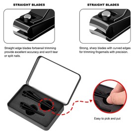 Nail Clippers Set with Fingernail Toenail Clipper Cutters Stainless Steel Sharp Sturdy Trimmer Set for Men Women with Tin Case