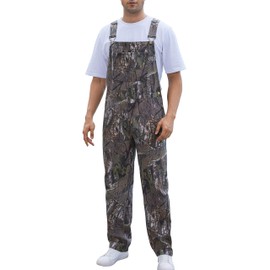 Yuanbang Camo Overalls for Men Work Utility Coveralls Bibs Romper Jumpsuit with Zipper Fly(Camo,S)