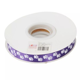 Groomer Essentials Purple Satin Ribbon with Paw Prints - Pack of 4