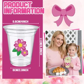 delaimastor 40 Pack Mother's Day Cups 12 oz Thank You Mom Plastic Cups Clear Best Mom Disposable Cup for Home Kitchen Mother's Day Party Favors Supplies Decoration