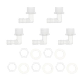 HOPESPANNER Plastic Hose Barb Fitting 1/2" Hose ID G3/4 Male NPT Elbow Barb Connector PP 1 Set