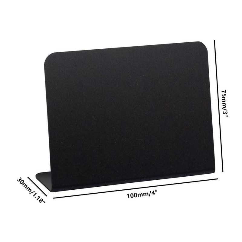 5Pcs Acrylic Mini Chalkboard Signs, 100mmx75mm L-Shaped Erasable Small Blackboard