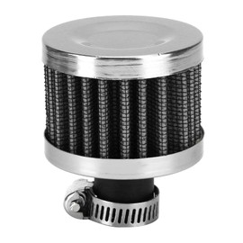 Air Filter, 13 mm / 0.5 inch Mini Air Intake Filter Vent Crankcase Ventilation Universal Car Accessories (Silver)