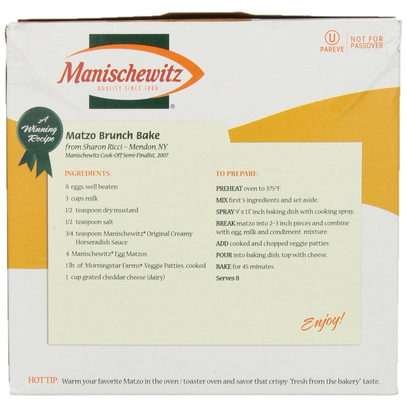 Manischewitz Egg Matzo, 12 oz