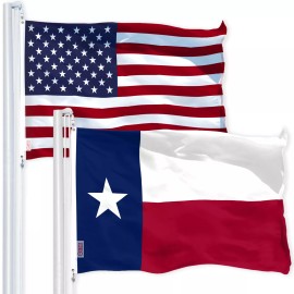 G128 Combo Pack: American USA Flag 3x5 Ft & Texas TX State Flag 3x5 Ft