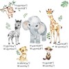 Runtoo Safari Animals Wall Decals Elephant Giraffe Monkey Jungle Wall