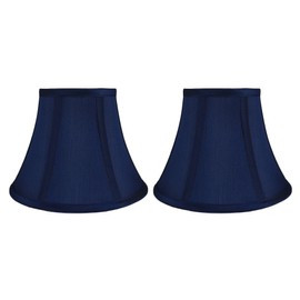 Urbanest Set of 2 Softback Bell Lampshade, Faux Silk, 5-inch by 9-inch by 7-inch, Navy Blue, Spider-Fitter