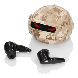 d-.-b PROCESOR Earbud Headphones - Small Soldier - Bluetooth 5.3 - Low Delay 40ms - Waterproof IPX-5 - Dynamic Mega Bass - Auto Connect - Accessory Kit Included