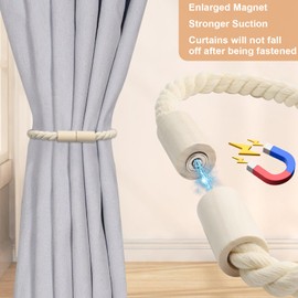 UNINGYI 4PCS Magnetic Curtain Tie Backs, Curtain Tie Backs, European Magnetic Tie Backs for Curtains, Curtain Hold Backs, Suitable for for Thin or Thick Home, Office, Hotel