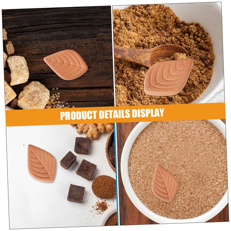 NOLITOY Leaf Shape Sugar Saver Reusable Sugar Softener Terracotta Container