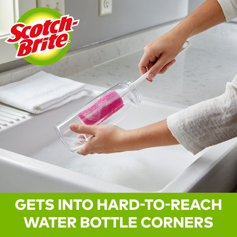 Scotch-Brite Water Bottle Scrubber, Safe On Glass, Plastic and Stainless