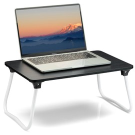 ZEAPTAC Laptop Bed Desk, Foldable Lap Desk, Portable Lap Table, Bed Table, Laptop Stand, Lightweight & Mini Table for Breakfast/Picnic/Drawing/Couch/Floor - Black