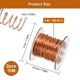 Electroculture Gardening Kupferdraht 1Mm X 10M, Kupferlackdraht Für Die Schmuckherstellung, Isoliert Copper Wire, Biegsam Reiner Kupferdraht Für Garten, Pflanzen,Elektrotechnik, Diy, Handwerk