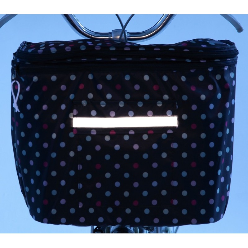 Kawadomi Seisakusho KW-245BD 2-Tier Front Basket Cover, Black Dots