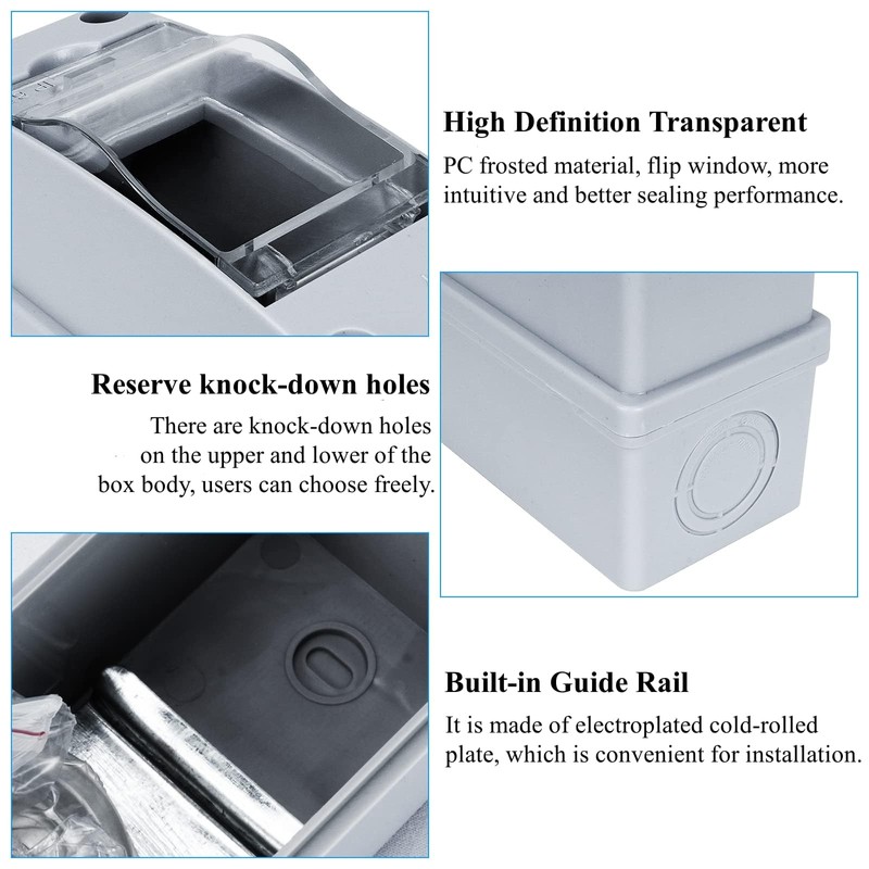 Luabue Surface-Mounted Fuse Box IP65 Waterproof Distribution Box Surface-Mounted for