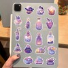 Purple Magic Stickers, 50PCS Cute Cartoon Witch Stickers for Diary