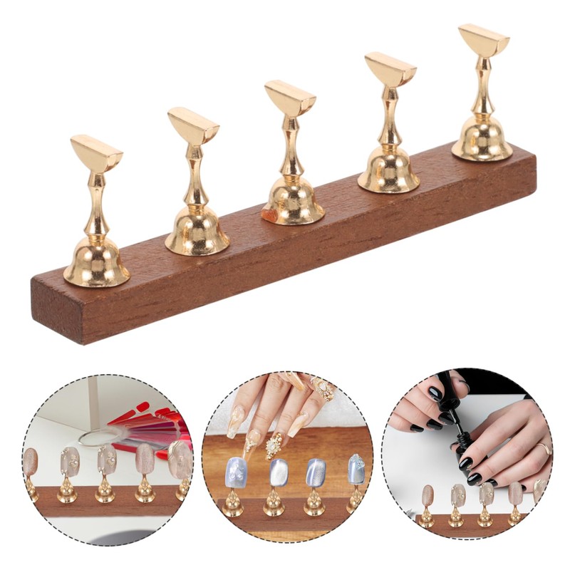 Healeved 1set Nail Holders with Base for Press Nails Practice