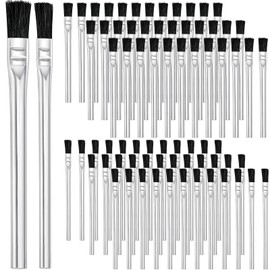 Mifoci 72 Pcs Acid Brush Bulk Boar Hair Acid Flux Brushes Epoxy Wood Glue Brush Metal Tubular Handle Disposable Glue Brushes for Woodworking Soldering Crafting Home (1/2 Inch,3/8 Inch Wide)