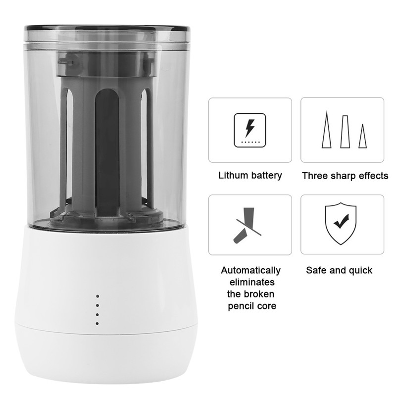 TENWIN Electric Pencil Sharpener Multifunction Automatic Electronic Sharpen Tool Students