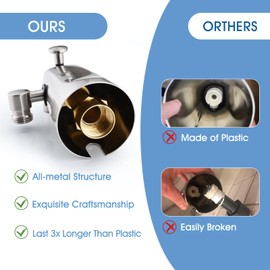 Sperwoesy All Metal Tub Spout with Diverter Brushed Nickel, Fits 1/2” or 3/4" Threaded Pipes, Bathtub Faucet with Shower Diverter for Convenient Water Control