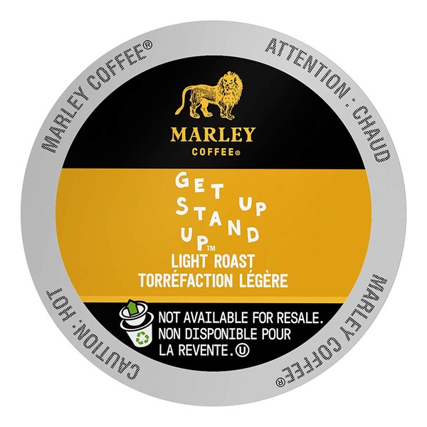 Marley Coffee,Get Up, Stand Up, Single Serve RealCup Organic Light Roast for Keurig K-Cup Brewers, 96 Count