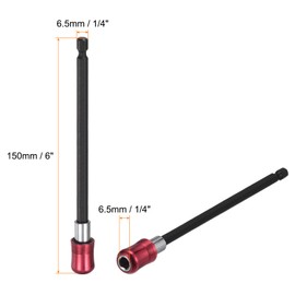 sourcing map 3pcs Magnetic Extension Chuck Adapter 6" 1/4 Inch Hex Shank Quick Release Bar Socket Screwdriver Bit Holder for Screwdriver Bits Nuts Drills Socket Driver Adapter