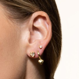 XENOX® Women's Earrings Made of High-Quality 925 Sterling Silver with Zirconia Stone, Sterling Silver, Cubic Zirconia