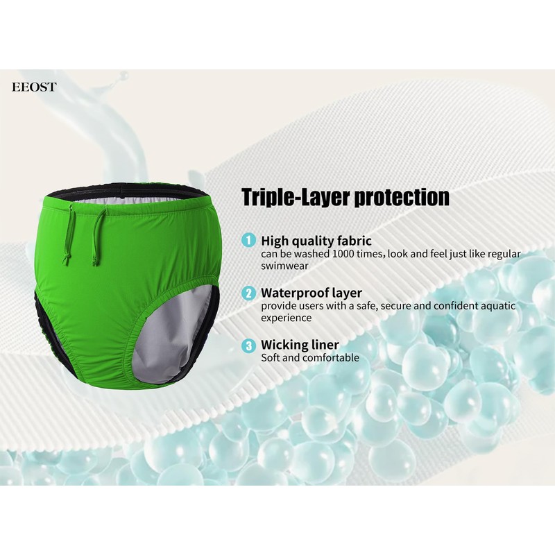 EEOST Youth Special Needs Reusable Swim Diapers Swimwear for Incontinence